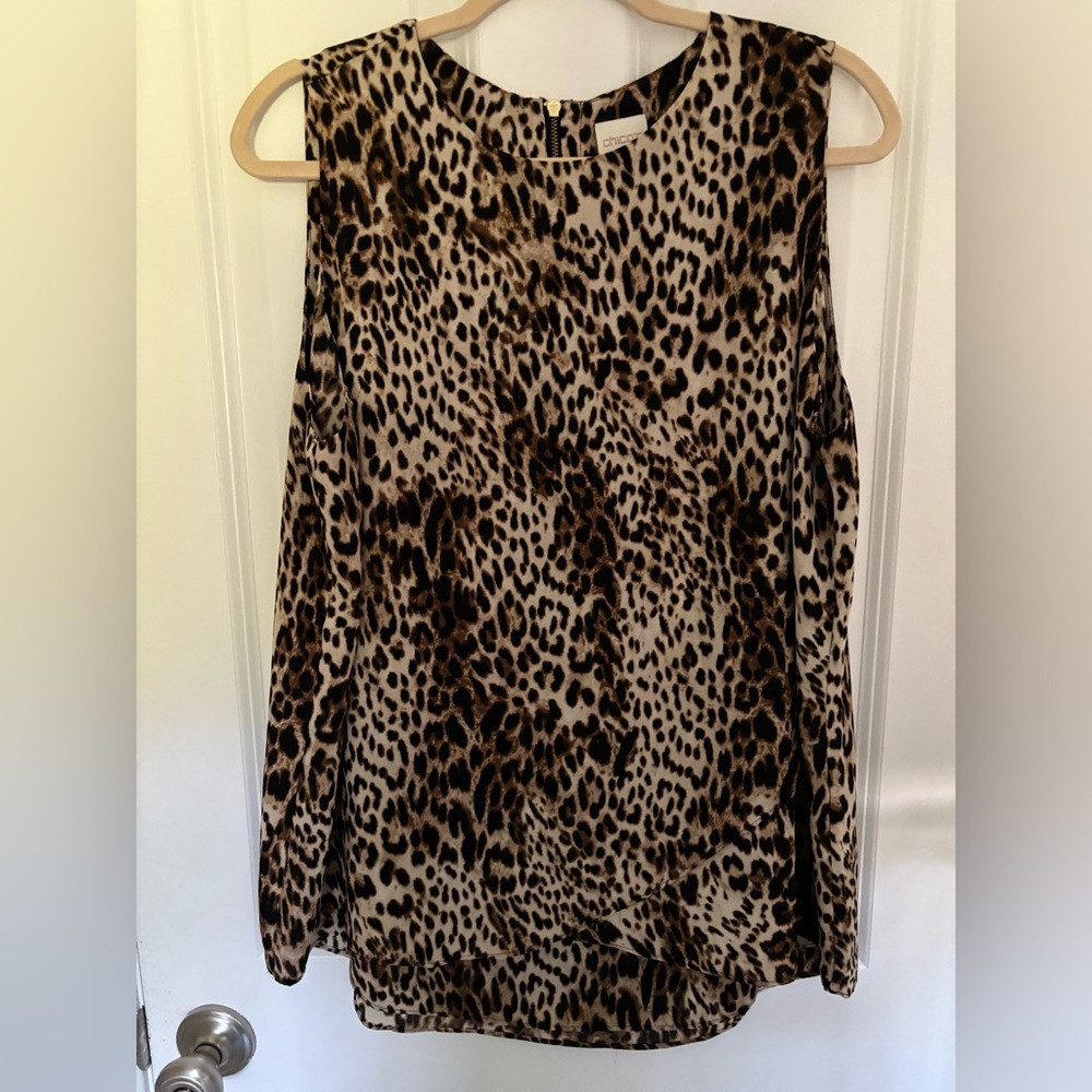 Chico’s “Jade” classic layer tank Leopard Animal print Chico’s SZ 2 (12)